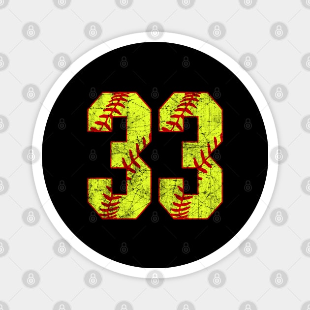 Fastpitch Softball Number 33 #33 Softball Shirt Jersey Uniform Favorite Player Biggest Fan Magnet by TeeCreations